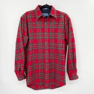 Pendleton Lodge Button Front Shirt Plaid Authentic Stewart Tartan Size‎ S Wool